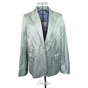 Zadig & Voltaire Victor Satin Amande Soft Pistachio Green Blazer FR 42 XL NWT